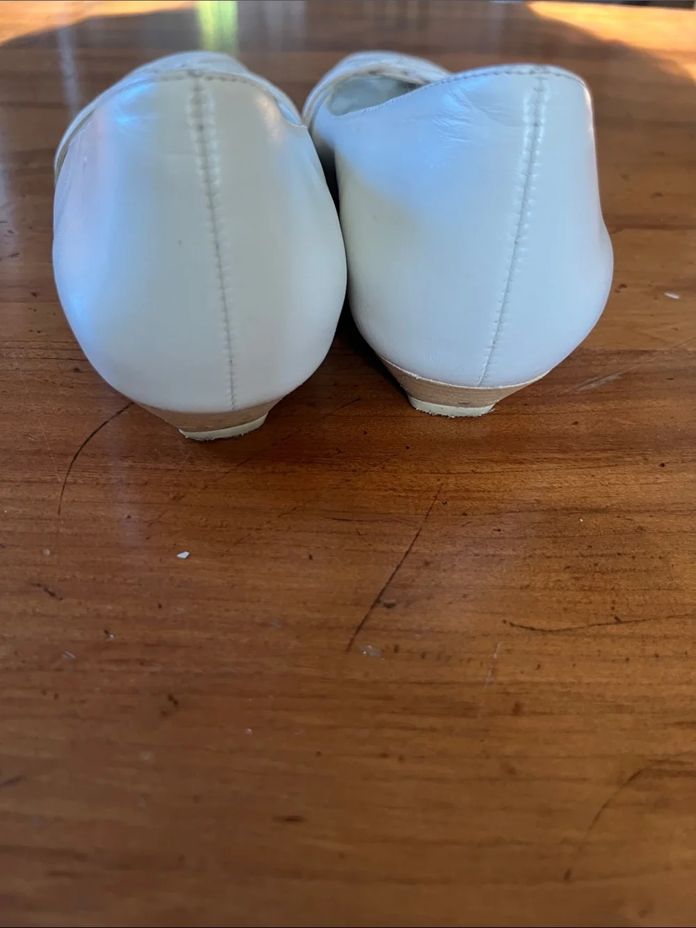 BCBGirls White Knot-Front Small Wedge Heels